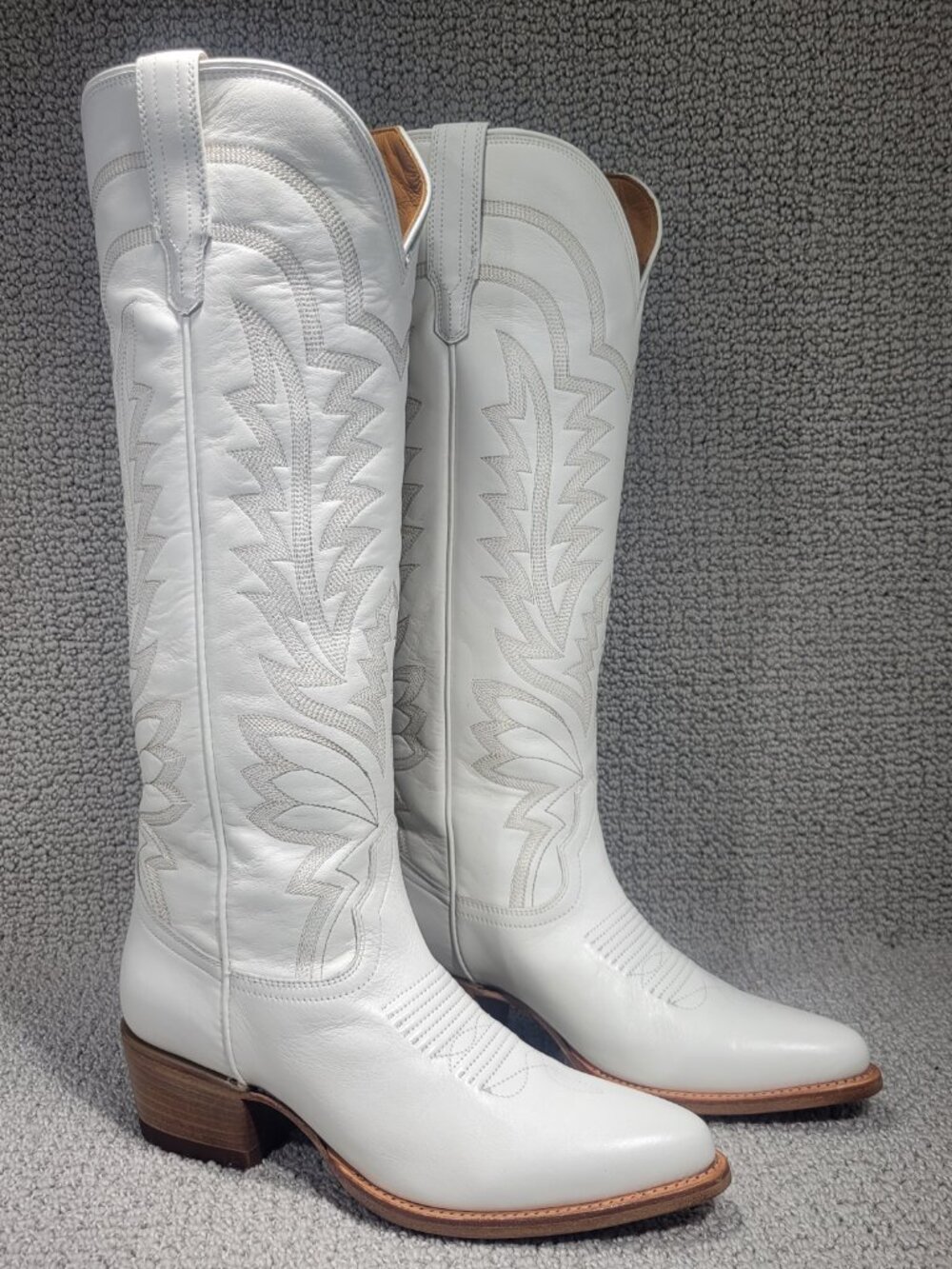 Tecovas The Abby Women's US Size 9B Snow Cowhide Leather Cowgirl Boots - Picture 9 of 14